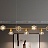 Реечный светильник с кристальными плафонами в форме алмазов на металлической рейке KENDRA 9 плафонов черный фото 9