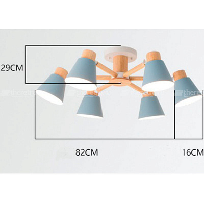 Люстра в скандинавском стиле Style K 3 плафона синий  фото 1